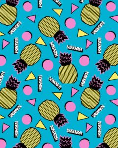 Sunday's Society6 - Wacka retro neon tropical colorful pattern pop art pineapples