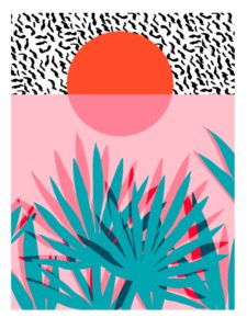 Sunday's Society6 - Wacka retro neon tropical colorful pattern pop art sunrise sunset