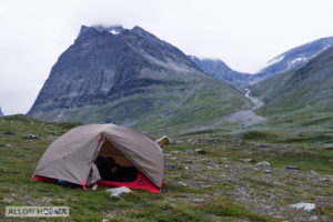Tent at mountain during Fjällräven Classic