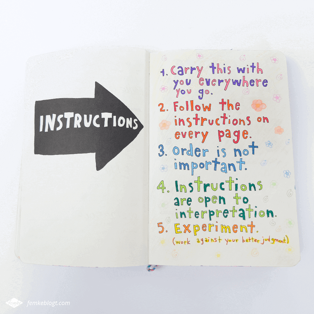Wreck my journal | Instructions page