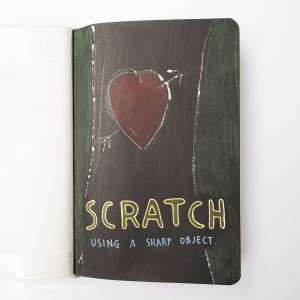 Wreck my sketchbook | Wreck this journal, Scratch using a sharp object